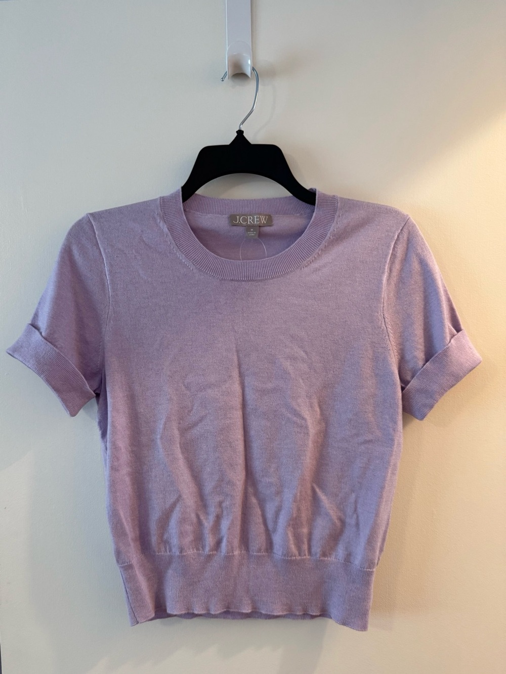 J. Crew short-sleeve lavender sweater